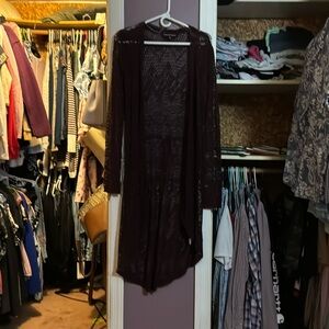 Burgundy large long cardigan